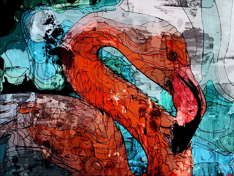Flamingo art van The Art Kroep