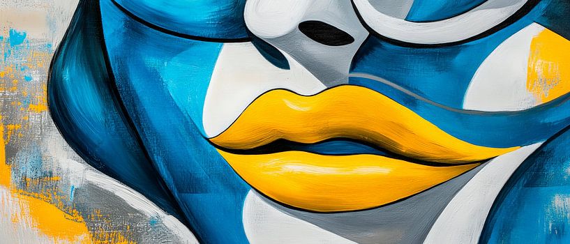 Colourful lips and stylised facial features by Poster Art Shop