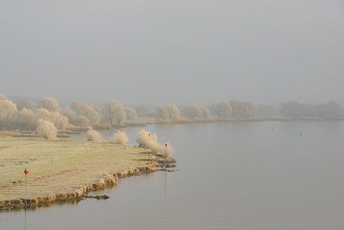 Winterlandschap in de delta van de IJssel bij Kampen