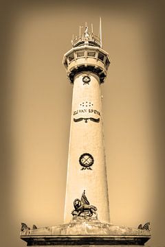 Egmond aan Zee Beach Lighthouse Sepia