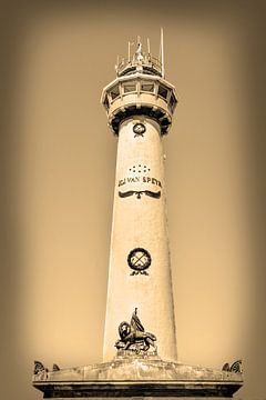 Phare de la plage d'Egmond aan Zee Sepia