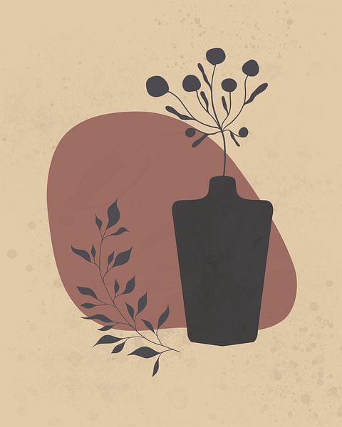 Minimalistisches Stillleben einer dunkelgrauen Vase von Tanja Udelhofen