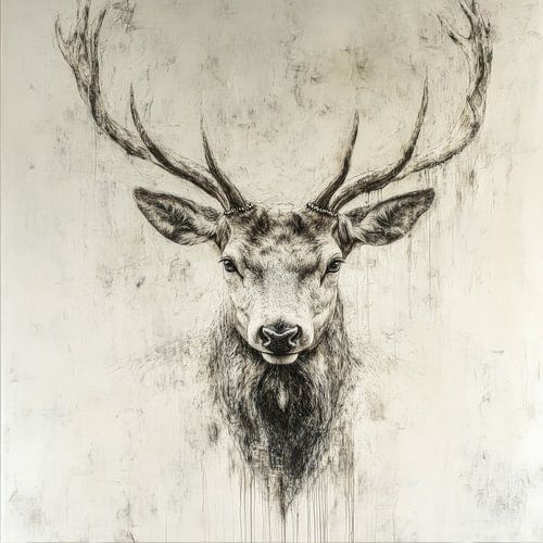 Expressive sketch of a majestic stag