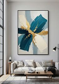 Abstraktes Gemälde über dem Sofa im Wohnzimmer von Markus Gann