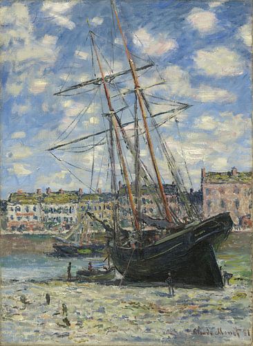 Boat Lying at Low Tide, Claude Monet