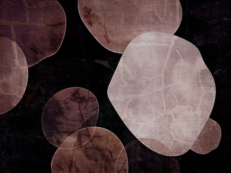 Japanese Nature Shapes in Flow Abstraction Japandi Modern by FRESH Fine Art