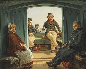 Martinus Rørbye, Scène de voyage à bord d'un chalutier néerlandais, 1846 sur Atelier Liesjes
