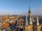 Sassenpoort oude poort in Zwolle tijdens een zomer zonsopkomst van Sjoerd van der Wal Fotografie thumbnail