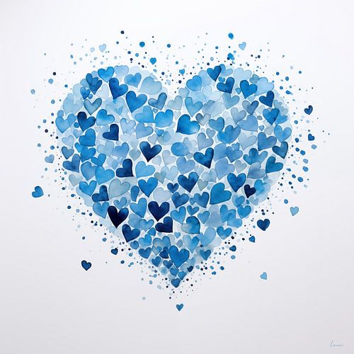 Hart in blauw