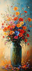 Bunte Blumenmalerei | Lebendige Symphonie in Blüte