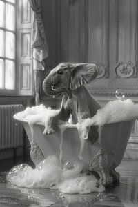 Elefant in der Wanne - Ein außergewöhnliches Badezimmer-Kunstwerk von Felix Brönnimann