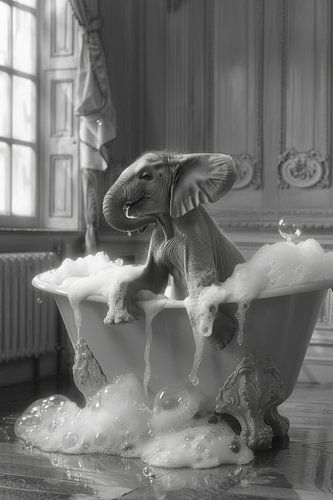 Elephant in the bath - an extraordinary bathroom artwork