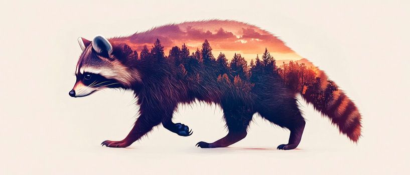 Fantasievoller Waschbär von Poster Art Shop