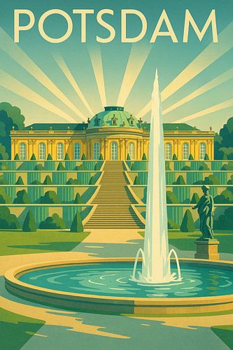 Potsdam Reisposter - Sanssouci Paleis Kunstdruk
