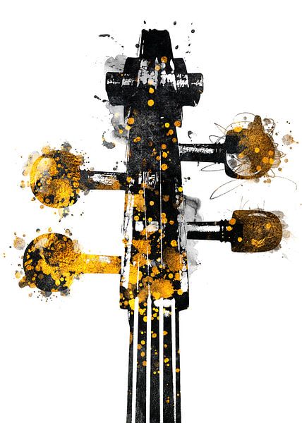 Violoncello 1 music art gold and black #violoncello #music by JBJart Justyna Jaszke