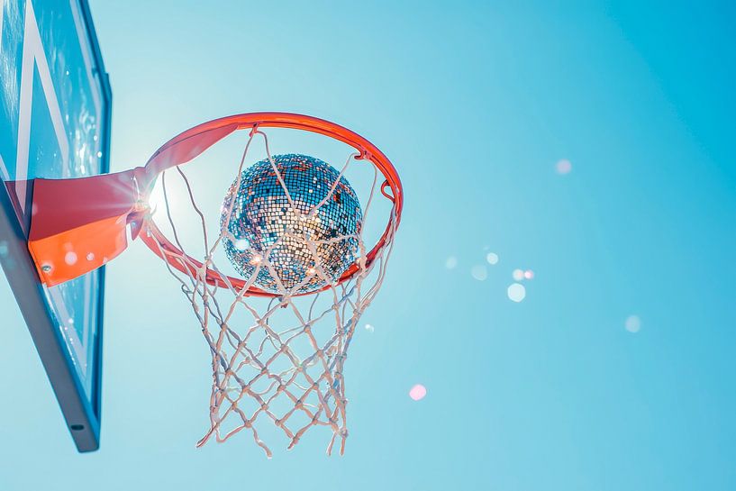 Basketball hoop in the sunlight by Poster Art Shop