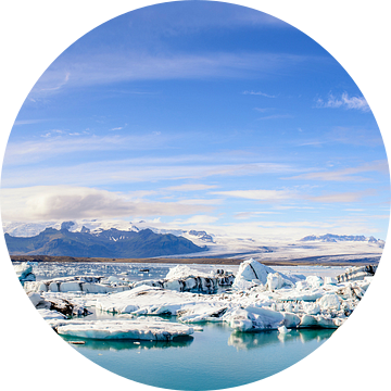 Jökulsárlón gletsjer lagune met ijsbergen in IJsland panorama van Sjoerd van der Wal Fotografie