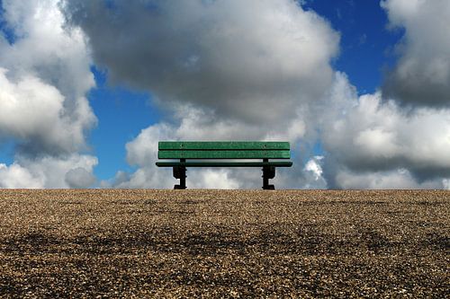 Eenzame bank close up