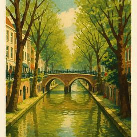 Utrecht - brug romantiek op de gracht van Sabine Wagner