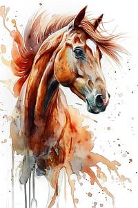 Pferdeaquarell