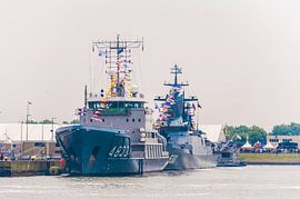 Navy ships in the port of Den Helder by Brian Morgan