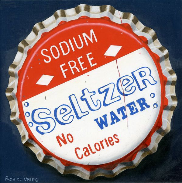 Vintage crown caps, Seltzer by Rob de Vries, Realistische kunst