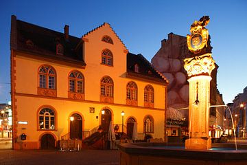 Old town hall; market fountain; Wiesbaden