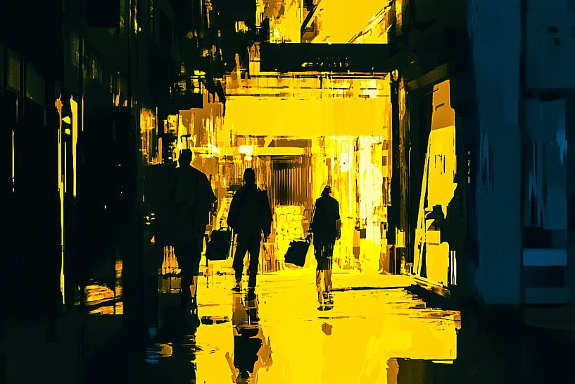 Stadssilhouetten met fel lichtcontrast van Imperial Art House