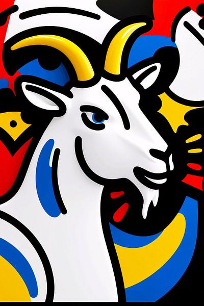 Colourful goat in modern style by Imperial Art House