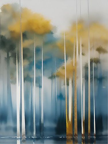 Digitaal schilderij van een landschap