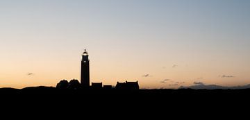 Silhouet van de vuurtoren van Texel