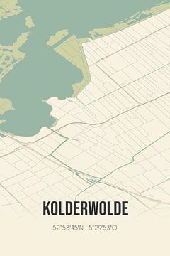 Alte Karte von Kolderwolde (Fryslan) von Rezona