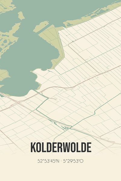 Vintage map of Kolderwolde (Fryslan) by Prints of Place