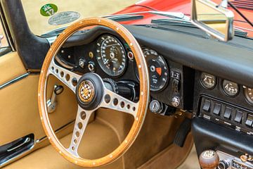 Interieur van een Jaguar E-Type Roadster