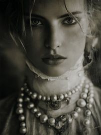 Retro-Porträt in schwarz-weiß von Carla Van Iersel