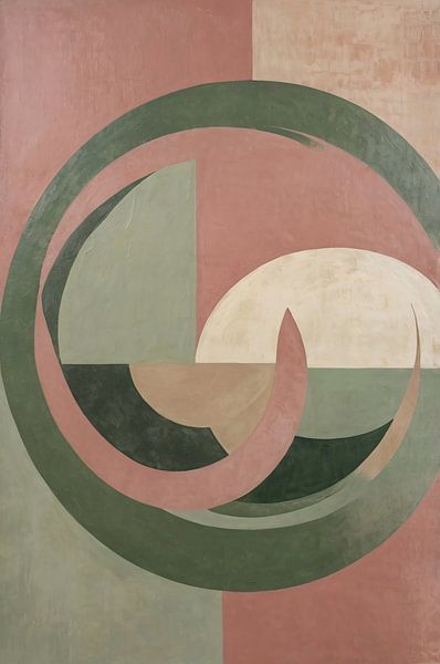 Minimalist painting with geometric shapes by Art & Soul Creations