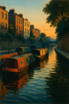 Coucher de soleil sur le Regent's Canal - La sérénité cachée de Londres sur Travel Shop