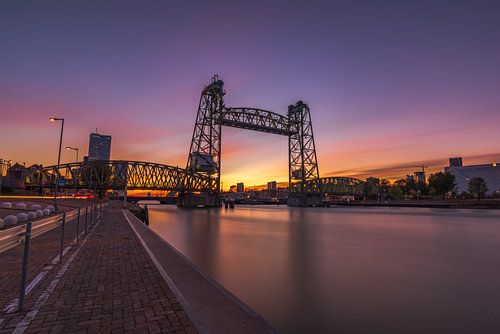 De Hef-brug bij zonsondergang, Rotterdam