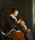 Gerard ter Borch, La chasse aux poux par Des maîtres magistraux Aperçu