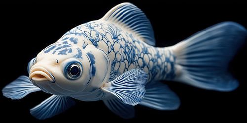 Fish in delft blue by Bert Nijholt