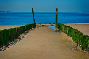 Wellenbrecher im Meer