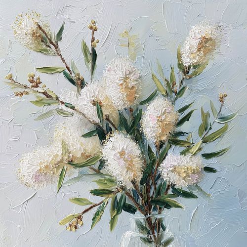 Fleurs blanches et vertes