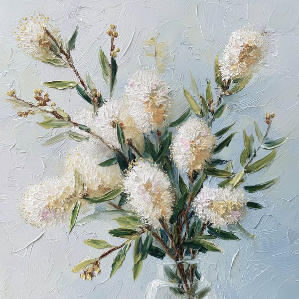 Blumen in Weiß und Grün von Color Square