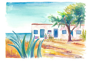 Ein altes Haus am Meer in Stille