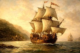 Die historische Galeone „Golden Hind“ – das Piratenschiff von Sir Francis Drake von Johannas Art Creations