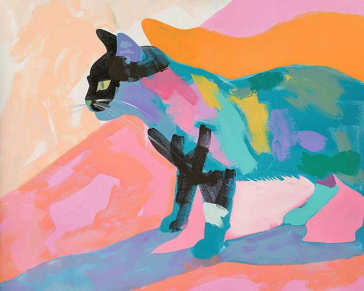 Cat painting | Pastel Prowler by Eye catching paintings