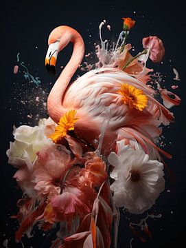 Flamingo Fleur by Eva Lee