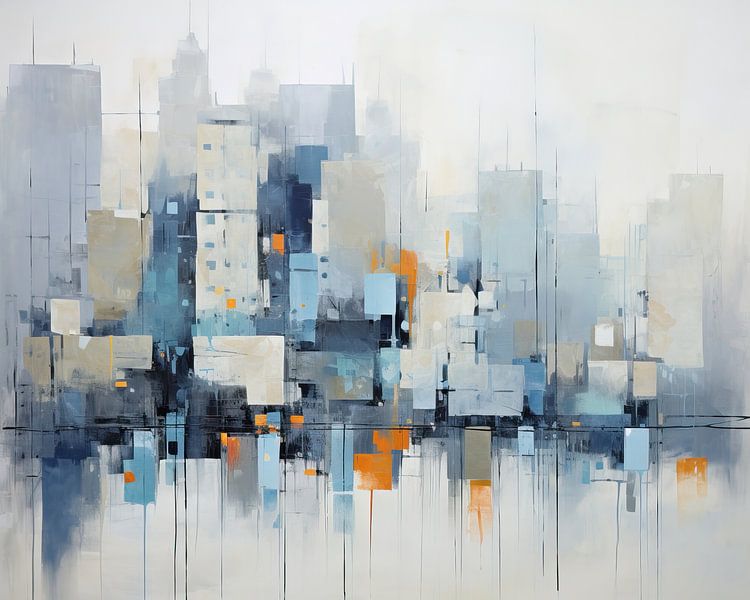 Stadt Abstrakt | Skyline von ARTEO Gemälde