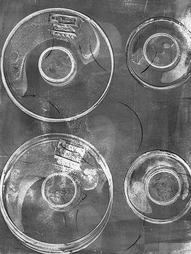 Ethos. Moderne abstracte geometrische minimalistische kunst in donkergrijs.