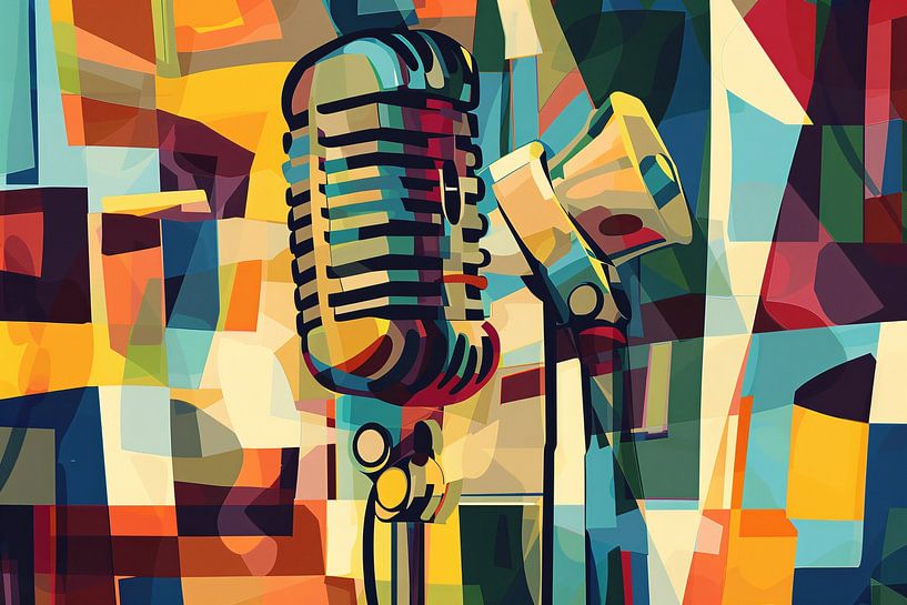 Microphone abstrait aux couleurs vives par Imperial Art House